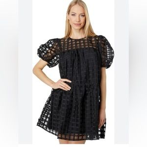 English Factory Black Checkered Mini Dress